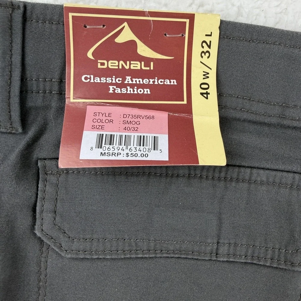 Denali Cargo Pants‎ Mens 40x32 Gray Stretch Canvas Classic Fit Workwear Casual